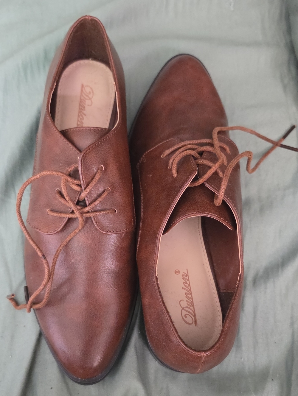 Brown Leather Lace-Up Derby Shoes for Men
